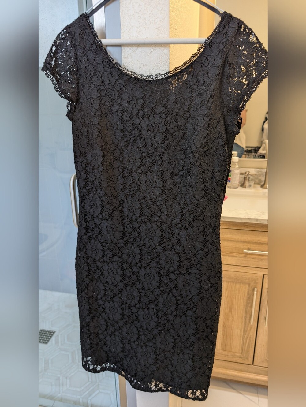 Laundry By Shelli Segal Black Floral Lace Mini Dress
